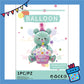 ParteeTime Kids 4D Sitting Teddy Bear Hugging Cake Themed Foil Balloon Birthday Party Decoration