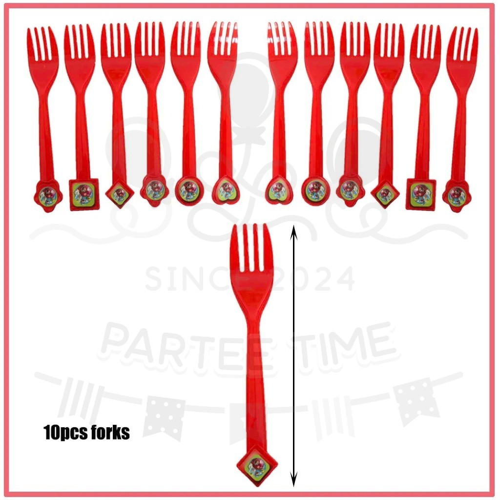 ParteeTime Kids Mario Birthday Theme Decorations Party Balloon Banners Hang Swirls Backdrop Tablecloth Cake Topper