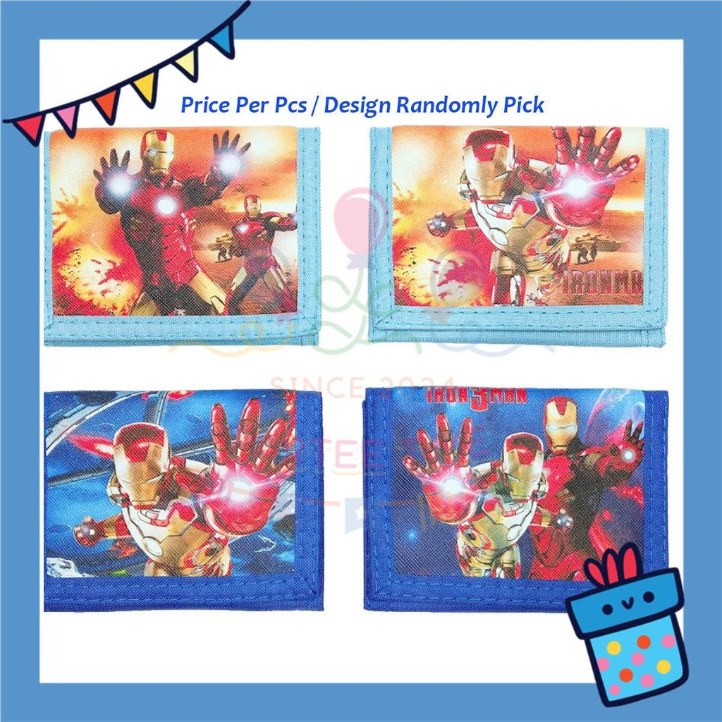ParteeTime Kids Gifts Cute Cartoon Trifold Wallet Batman Doraemon Mario Dompet Lipat Kartun Comel Kanak-Kanak