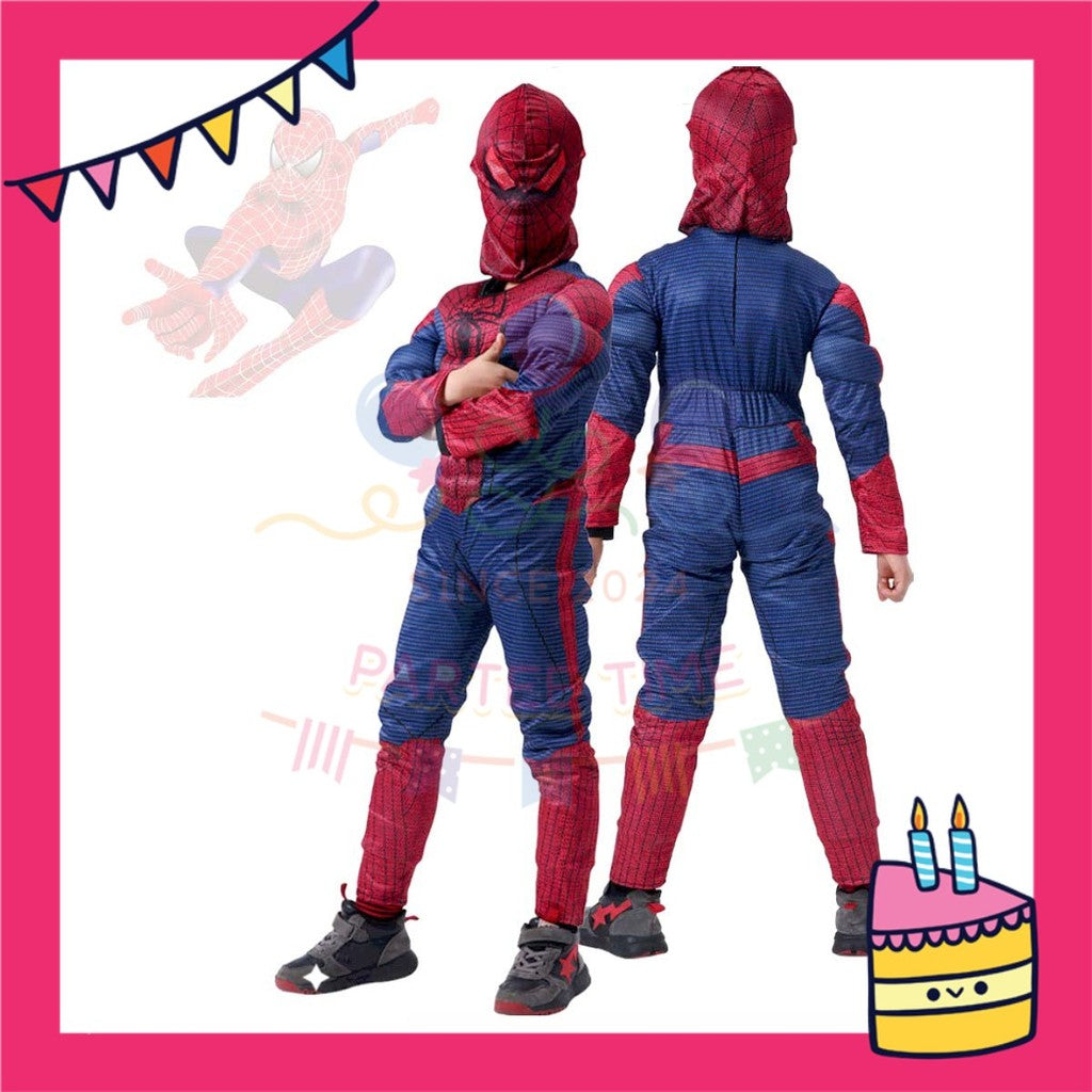 ParteeTime Kids Boy Girl Spiderman Dress Bodysuit Set Jumpsuit Cosplay Costumes Fancy
