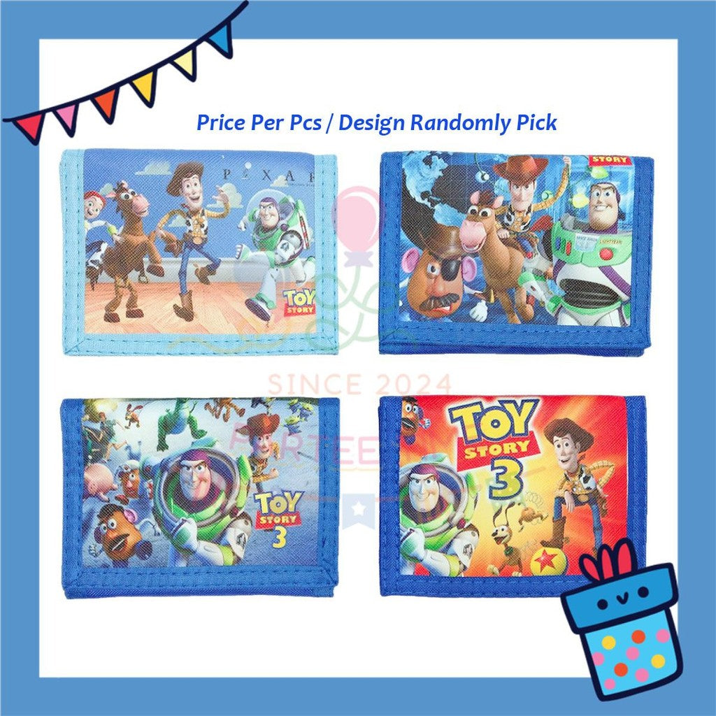 ParteeTime Kids Gifts Cute Cartoon Trifold Wallet Batman Doraemon Mario Dompet Lipat Kartun Comel Kanak-Kanak