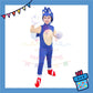 ParteeTime Kids Boy Sonic the Hedgehog Jumpsuit Cosplay Costumes Fancy Children Day Kostum Kosplay Kanak-Kanak Sonic