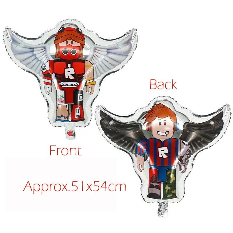 ParteeTime Kids Roblox Birthday Theme Decorations Party Balloon Banners Hang Swirls Backdrop Tablecloth Cake Topper