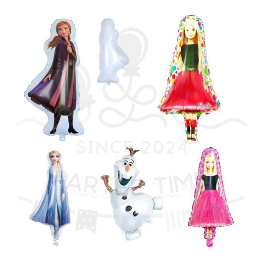 ParteeTime Kids Princess Elsa Olaf Anna Barbie Themed Foil Balloon Birthday Party Decoration