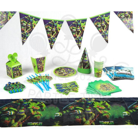 ParteeTime Kids Ninja Turtle Birthday Theme Decorations Kids Birthday Balloon Banner Hang Swirl Backdrop Tablecloth