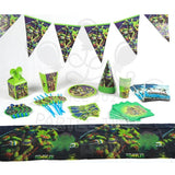 ParteeTime Kids Ninja Turtle Birthday Theme Decorations Kids Birthday Balloon Banner Hang Swirl Backdrop Tablecloth