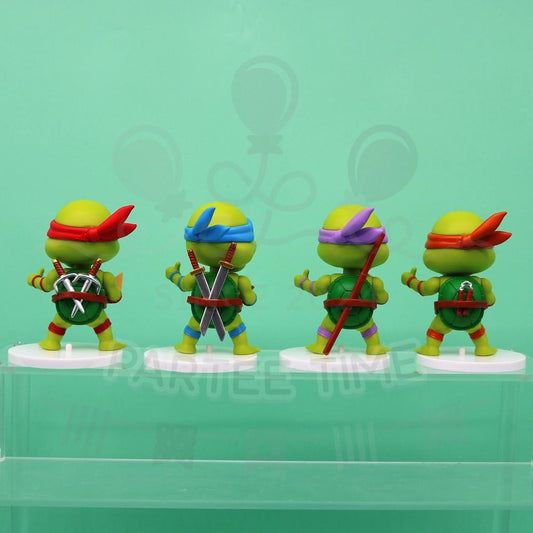 ParteeTime Kids Ninja Turtle Mini Cake Topper Characters Figures Set Cake Decoration Birthday Party Collection Playset