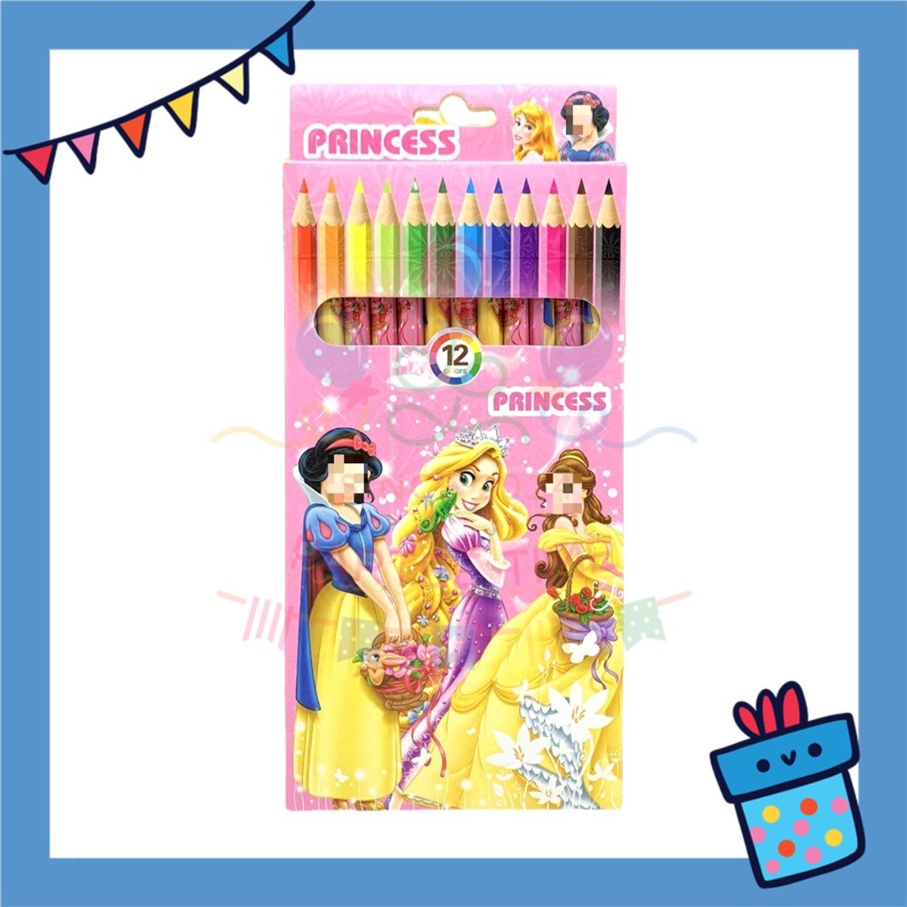 ParteetTime Kids Cute Cartoon 12pcs Color Pencil Non Toxic Coloring Stationery Set Birthday Party Gift Goodies Bag