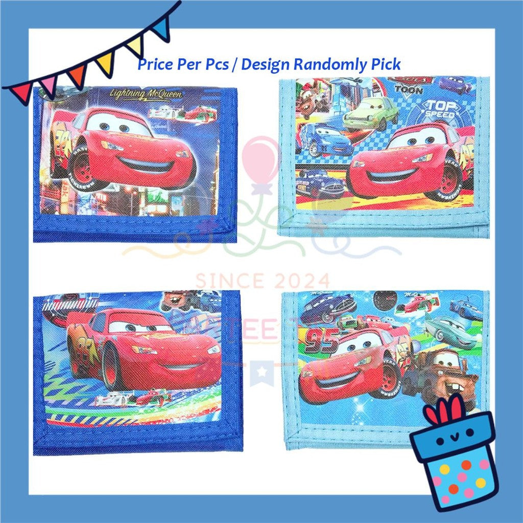 ParteeTime Kids Gifts Cute Cartoon Trifold Wallet Batman Doraemon Mario Dompet Lipat Kartun Comel Kanak-Kanak
