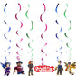 ParteeTime Kids Roblox Birthday Theme Decorations Party Balloon Banners Hang Swirls Backdrop Tablecloth Cake Topper