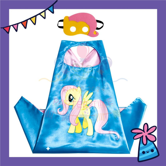 ParteeTime Kids Mask Cape Children My Little Pony Capes Birthday Party Dress Up Toy Cape Cosplay Costume