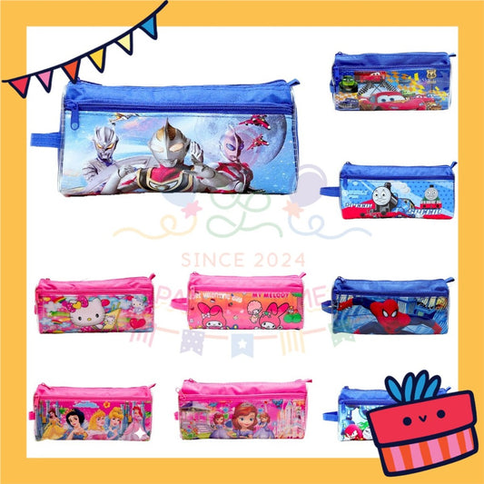 ParteeTime Kids Cute Cartoon Ultraman Spiderman Melody Double Layer Pencil Case Gift Pack Door Gift Goodie Bag Idea