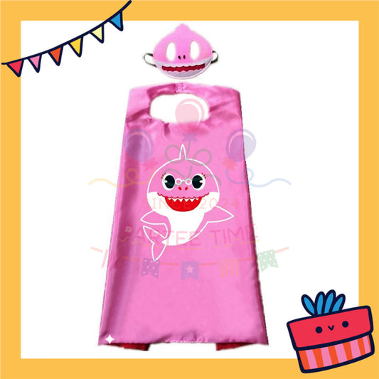 ParteeTime Kids Mask Cape Baby Shark Children Capes Birthday Party Dress Up Toy Cape Cosplay Costume