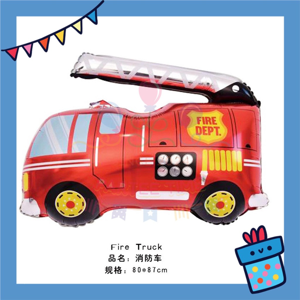 Parteetime Kids Large Vehicle Transportation Train Airplane Tank Fire Truck Theme Foil Balloon Birthday Party Decoration