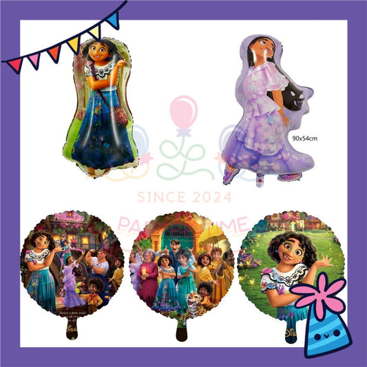 ParteeTime Kids Cute Encanto Themed Foil Balloon Birthday Party Decoration Foil Belon Encanto Parti Hari Jadi Hiasan