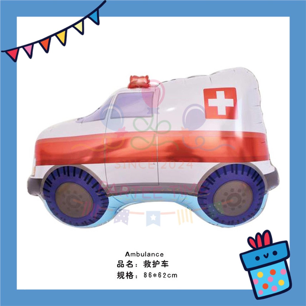Parteetime Kids Large Vehicle Transportation Train Airplane Tank Fire Truck Theme Foil Balloon Birthday Party Decoration