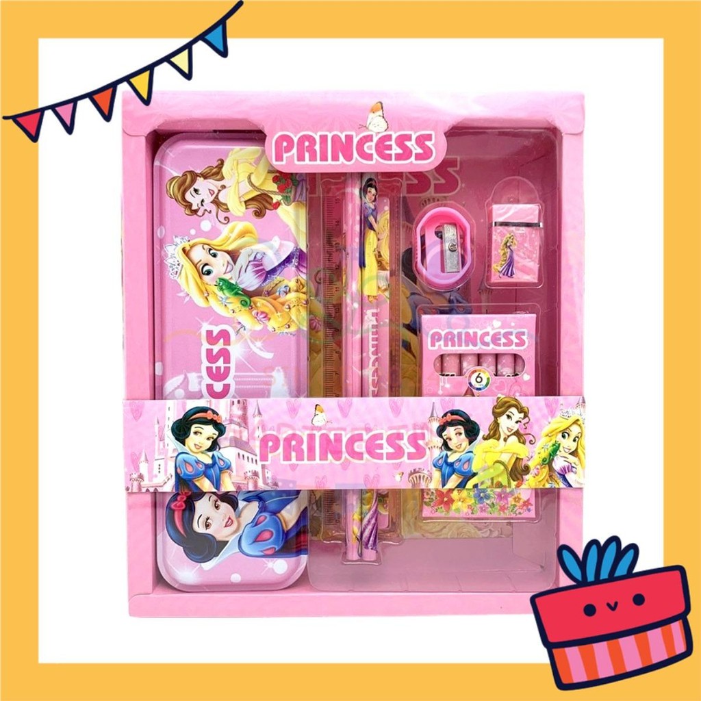 ParteeTime Kids Gifts Cartoon 7 in 1 Stationery Set Sanrio Kuromi My Melody My Little Pony Princess Birthday Gift Pack