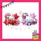 ParteeTime Kids Cartoon Hello Kitty Set Birthday Party Decoration 5pcs Set Foil Balloon Set Belon Hari Jadi Kanak-Kanak