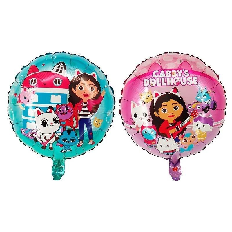 ParteeTime Kids Graby Doll House Theme Decoration Birthday Party Banner Hang Swirl Backdrop Tablecloth Cake Topper