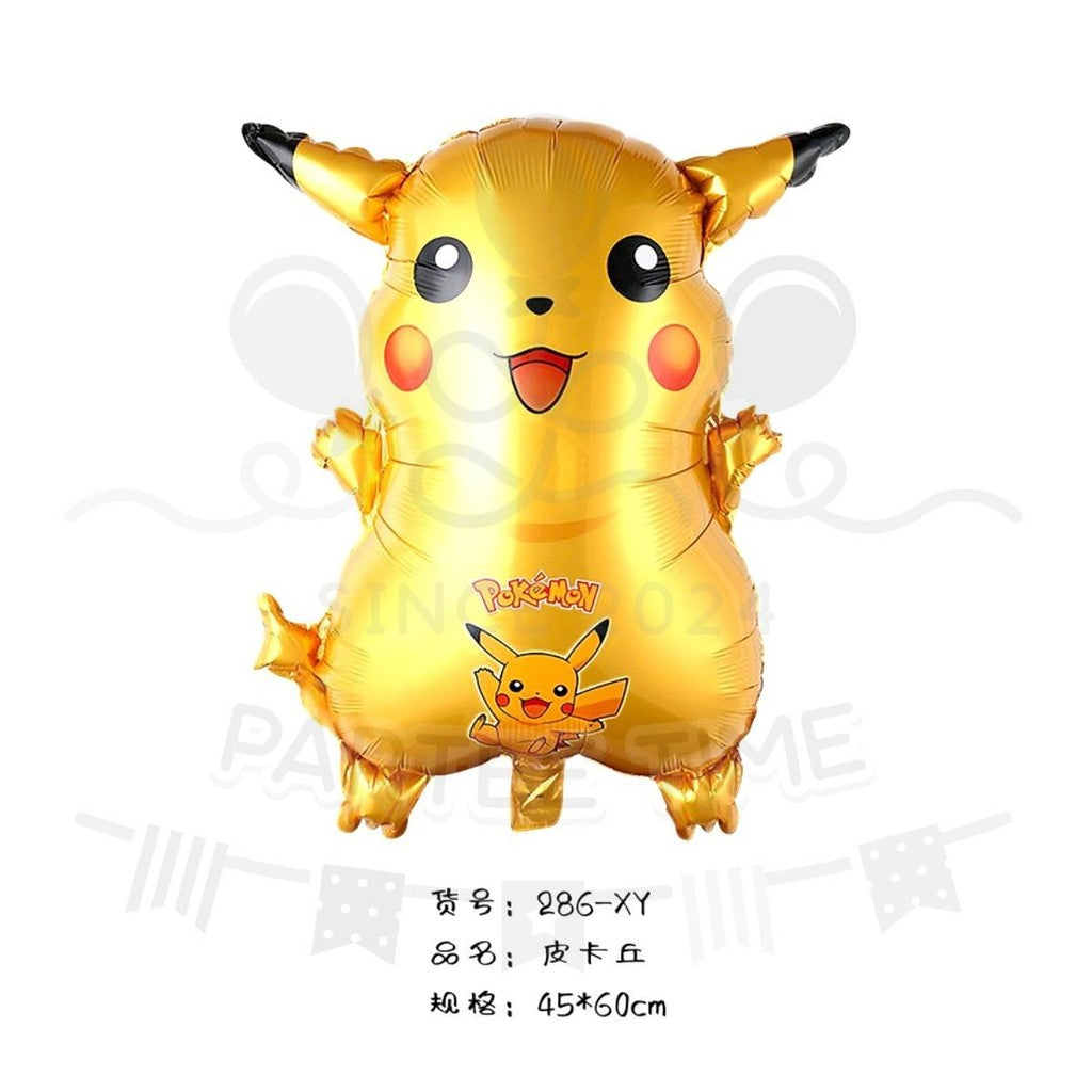 ParteeTime Kids Pokemon Pikachu Bulbasaur Charmander Squirtle Themed Foil Balloon Birthday Party Decoration