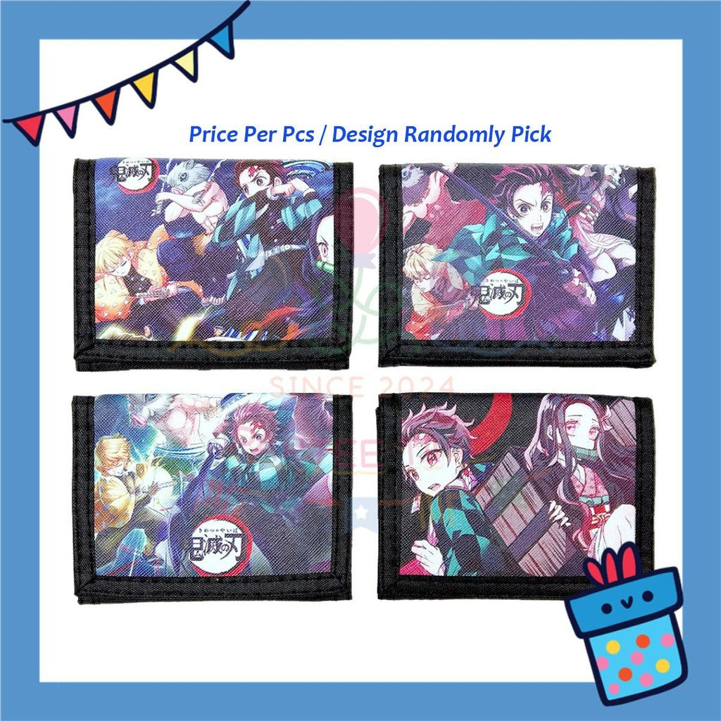 ParteeTime Kids Gifts Cute Cartoon Trifold Wallet Batman Doraemon Mario Dompet Lipat Kartun Comel Kanak-Kanak