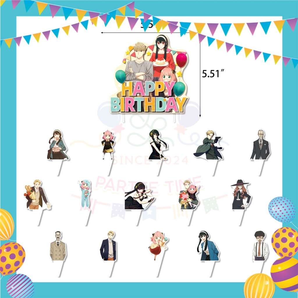 ParteeTime Kids Birthday Party Celebration Decoration Set SPY X FAMILY 4 in 1 Majlis Sambutan Hari Jadi Kanak-Kanak