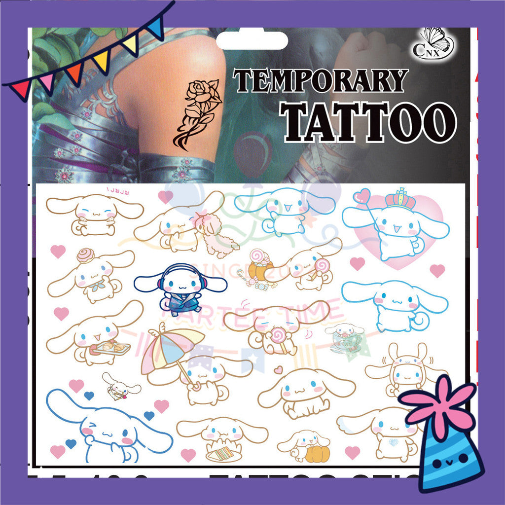 ParteeTime Kids Non-Toxic Temporary Tattoos Cartoon Tattoos Body Make Up Parties Carnival