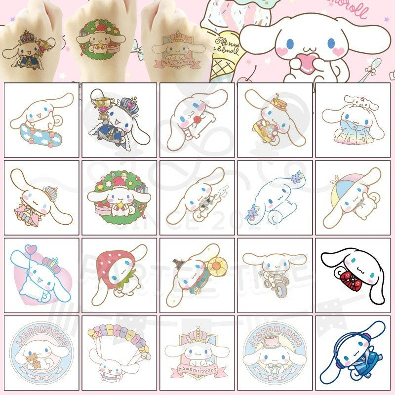 ParteeTime Kids Non-Toxic Temporary Tattoos Cute Cartoon Sanrio Kuromi Melody Cinnamoroll Body Make Up Parties Carnival