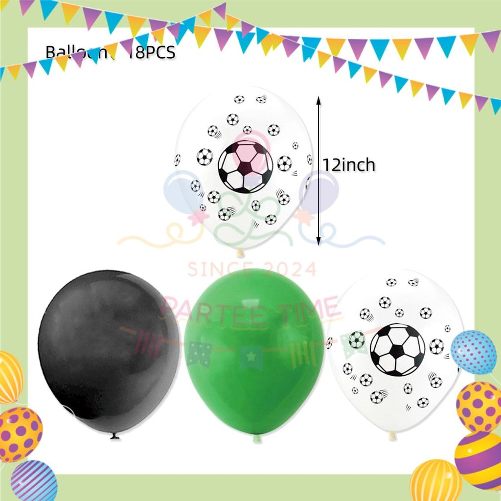 ParteeTime Kids Football Birthday Theme Decorations Kids Birthday Balloon Banner Set Budak Hari Jadi Bola Sepak Hiasan
