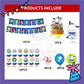 ParteeTime Kids Birthday Party Celebration Decoration Set Pochacho 4 in 1 Banner Balloon Cake Cupcake Topper Hari Jadi