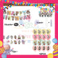 ParteeTime Kids Birthday Party Celebration Decoration Set Labubu 4 in 1 Banner Balloon Cake Cupcake Topper