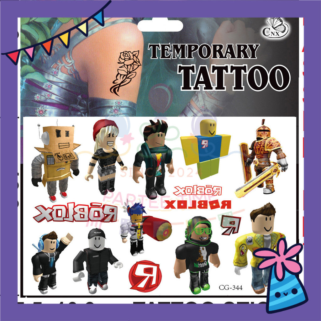 ParteeTime Kids Non-Toxic Temporary Tattoos Cartoon Tattoos Body Make Up Parties Carnival