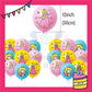 ParteeTime Kids Birthday Party Celebration Decoration Set Princess Peach 4 in 1 Majlis Sambutan Hari Jadi Kanak-Kanak