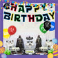 ParteeTime Kids Birthday Party Celebration Decoration Set Star War 4 in 1 Banner Balloon Cake Cupcake Topper