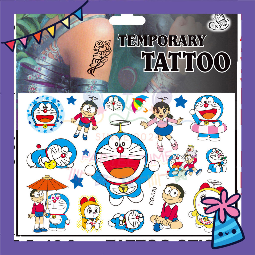 ParteeTime Kids Non-Toxic Temporary Tattoos Cartoon Tattoos Body Make Up Parties Carnival