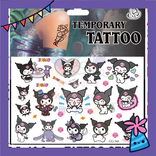 ParteeTime Kids Non-Toxic Temporary Tattoos Cartoon Tattoos Body Make Up Parties Carnival