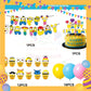 ParteeTime Kids Birthday Party Celebration Decoration Set Minion 4 in 1 Banner Balloon Cake Cupcake Topper Paper Bag