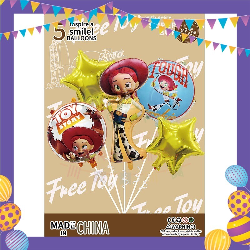 ParteeTime Kid Birthday Party Celebration Decoration Set Buzz 4 in 1 Banner Balloon Cake Cupcake Topper Majlis Hari Jadi