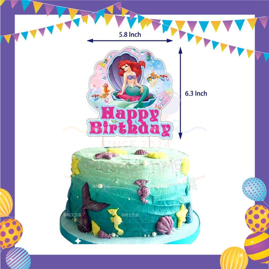 ParteeTime Kids Birthday Party Celebration Decoration Set Mermaid Ariel 4 in 1 Majlis Sambutan Hari Jadi Kanak-Kanak