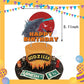 ParteeTime Kids Birthday Party Celebration Decoration Set Godzilla 4 in 1 Banner Balloon Cake Cupcake Topper