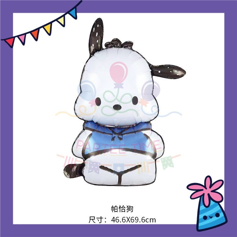 ParteeTime Kids Birthday Party Celebration Decoration Set Pochacho 4 in 1 Banner Balloon Cake Cupcake Topper Hari Jadi