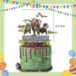 ParteeTime Kids Birthday Party Celebration Decoration Set Jurassic World 4 in 1 Banner Balloon Cake Cupcake Topper
