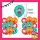 ParteeTime Kids Birthday Party Celebration Decoration Set Demon Slayer 4 in 1 Banner Balloon Cupcake Topper Hari Jadi