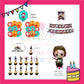 ParteeTime Kids Birthday Party Celebration Decoration Set Demon Slayer 4 in 1 Banner Balloon Cupcake Topper Hari Jadi