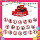 ParteeTime Kids Birthday Party Celebration Balloon Caketopper Banner Set Red Girl Costume Sambutan Parti Hari Jadi