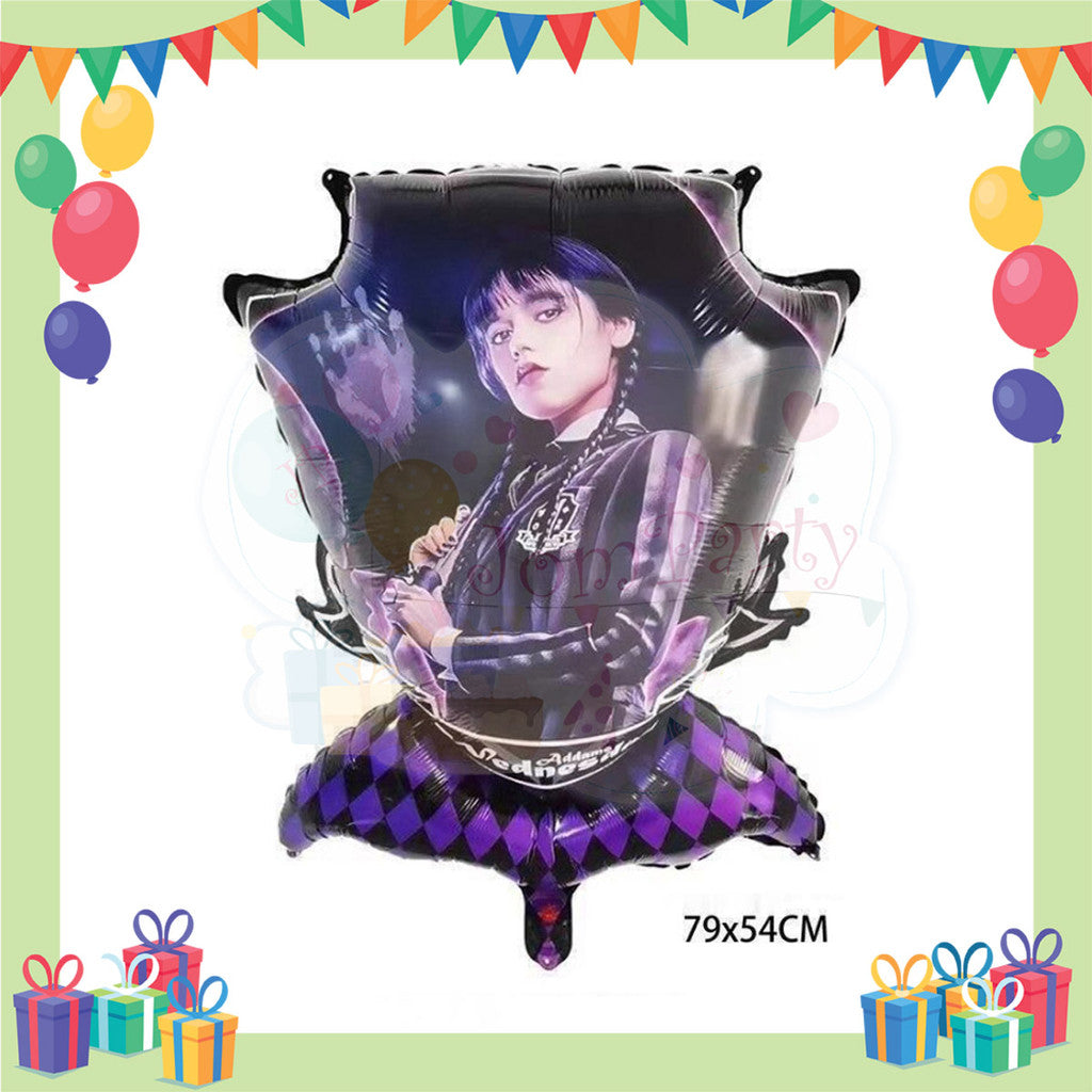 ParteeTime Tema Black Wednesday Birthday Decoration Tableware Supplies Cup Tablecloth Balloon Cake Backdrop