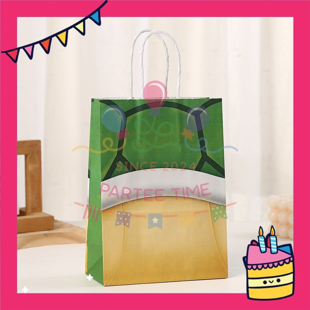 ParteeTime Birthday Kids 1pcs Mario Party Favor Gift Bags with Handle Paper Bag Doorgift Packaging Goodies Bag Gift Beg