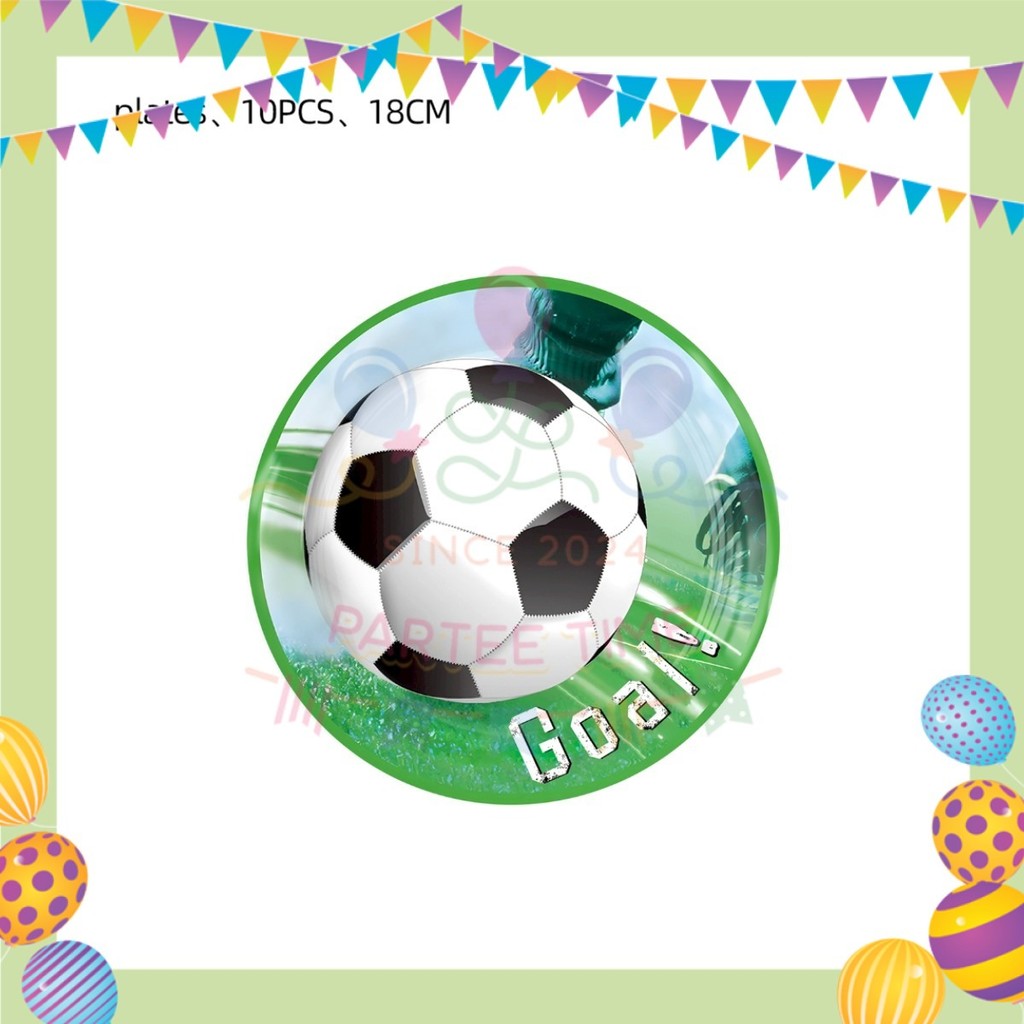 ParteeTime Kids Football Birthday Theme Decorations Kids Birthday Balloon Banner Set Budak Hari Jadi Bola Sepak Hiasan