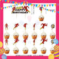 ParteeTime Kids Birthday Party Celebration Decoration Set Flash 4 in 1 Banner Balloon Cake Cupcake Topper
