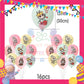 ParteeTime Kids Birthday Party Celebration Decoration Set Labubu 4 in 1 Banner Balloon Cake Cupcake Topper